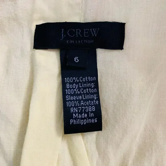 J. Crew Collection Liberty Yellow Floral Cotton Blazer Size 6 - Picture 7 of 7